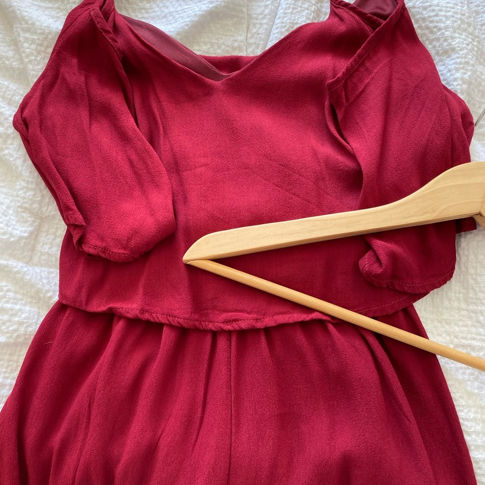 Adorable red off the shoulder romper